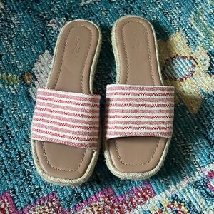 Women’s red and white sandals size 6.5